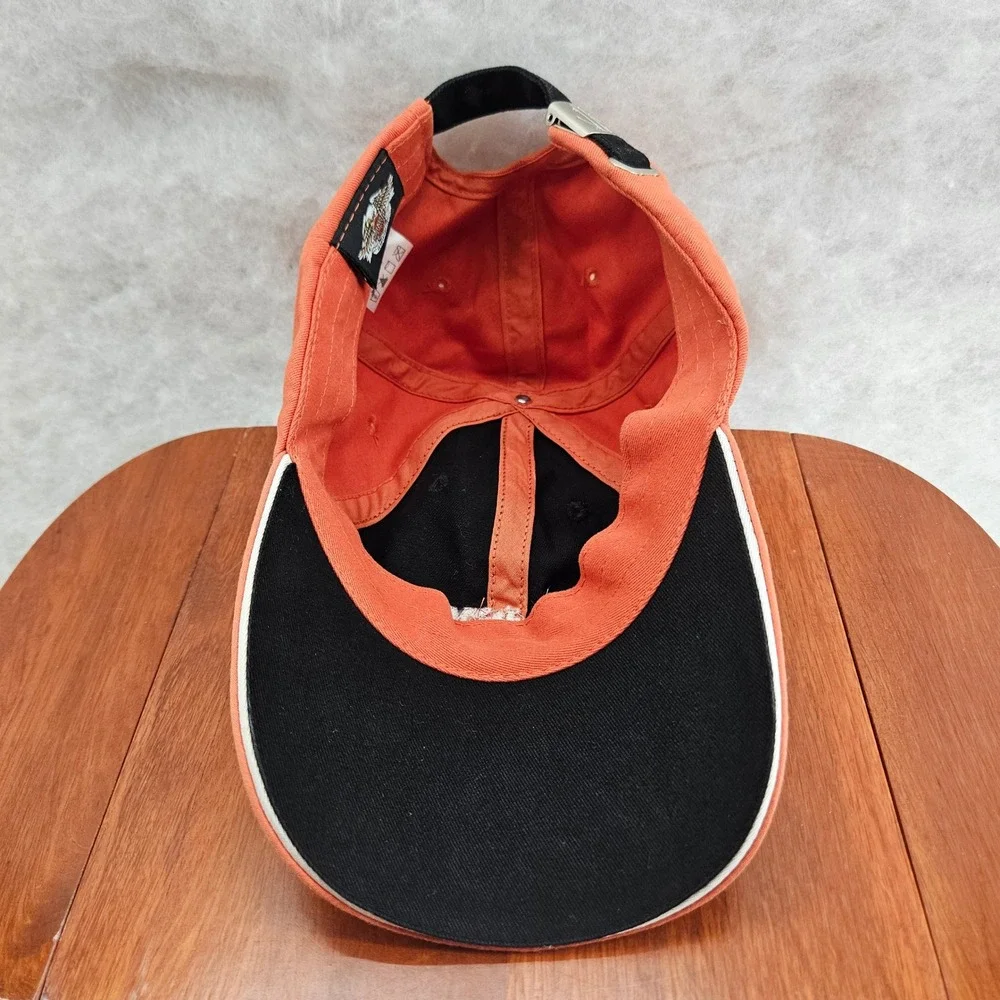 Harley Davidson Youth Hat Cap Black Orange Motorcycle Biker Kids‎ Star Vtg